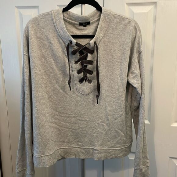 Rails Ryan Lace-Up Sweatshirt Size Large - Picture 2 of 8